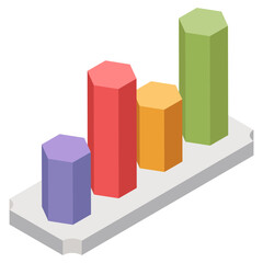 Editable design icon of bar chart 