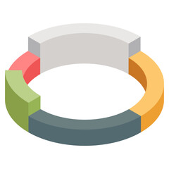 Wall Mural - An isometric design, icon of pie chart