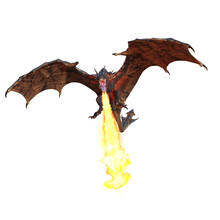 3D Illustration Of A Fire Breathing Green Dragon Or Wyvern Isolated On Transparent Background.