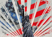 Statue Of Liberty Popart Retro Design