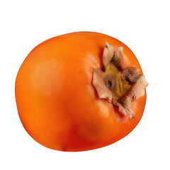 Canvas Print - Ripe orange persimmon fruit isolated on white background.