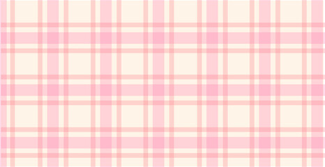 Wall Mural - Beige and pink cute plaid pastel flannel background vector illustration.