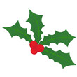 holly leaf merry christmas decoration, doodle drawing, transparent png
