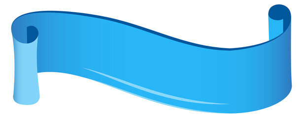 Wall Mural - blue scroll ribbon. cartoon empty heading template