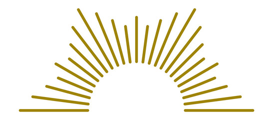 Wall Mural - Rising sun. Golden vintage emblem. Sunburst icon