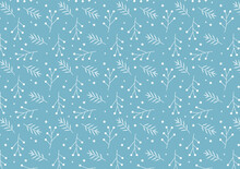 Christmas Pattern With Spruce Branches. Berries And Stars. Vector Illustration.