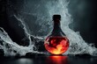 Fire inside a jar with a black epic smoky background