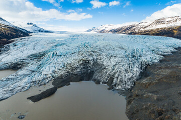 Wall Mural - Aerial view of Flaajokull glacier in Vatnajokull national park in Iceland