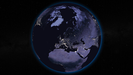 Sticker - Earth globe by night focused on Europe