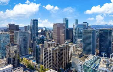 Wall Mural - Scenic Vancouver financial district skyline in the city downtown near Robson square.