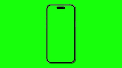 Wall Mural - mobile phone animated mockup with green screen. isolated on green background. animation for presenta