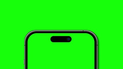 Wall Mural - mobile phone animated mockup with green screen. isolated on green background. animation for presenta