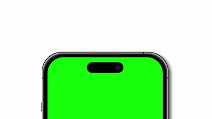 Wall Mural - mobile phone animated mockup with green screen. isolated on white background. animation for presenta