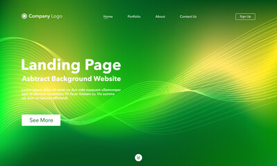 Landing Page. Abstract background website. Template for websites, or apps. Modern Green design. Abstract vector style