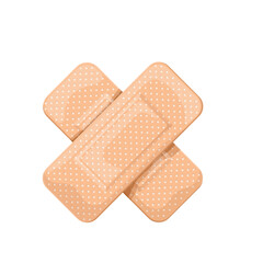adhesive bandage vector illustration. cartoon isolated cross of medical plaster and patch to care wo
