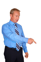 Wall Mural - gesture series: businessman points down.