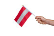 Man is holding Austria flag in hand.