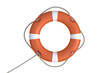 Red life buoy on transparent background. Help and rescue concept.