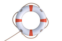 White Life Buoy On Transparent Background. Help And Rescue Concept.