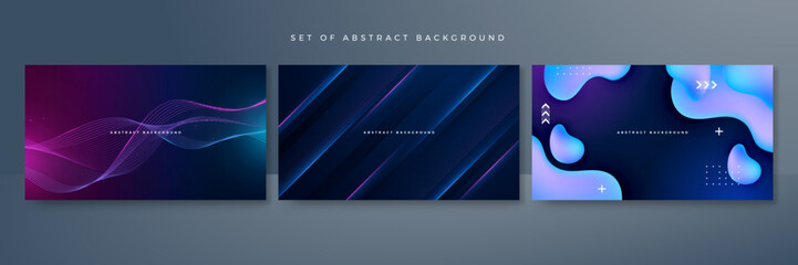Vector dynamic colorful blue pink isolated on dark blue background for concept of AI technology, digital, communication, science, music, futuristic tech, digital effect corporate concept