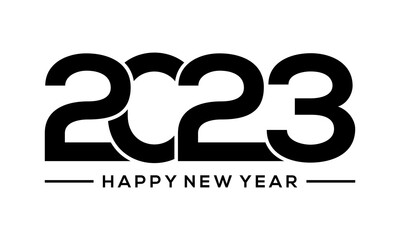 unique and simple 2023 number design, happy new year 2023,banner, Holiday, poster, card and background design.