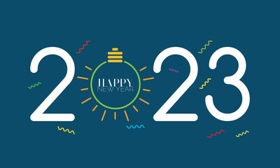 unique and simple 2023 number design, happy new year 2023,banner, Holiday, poster, card and background design.