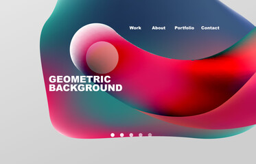 Abstract liquid background for your landing page design. Web page for website or mobile app wallpaper