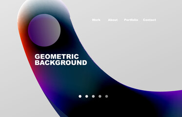 Abstract liquid background for your landing page design. Web page for website or mobile app wallpaper