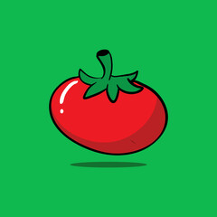 Canvas Print - Tomato icon vector design with green background 