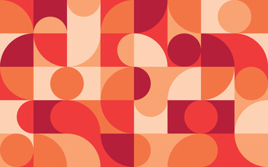 geometric abstract seamless pattern with colorful rounded tiles endless ornament texture. modern vec