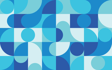 geometric abstract seamless pattern with colorful rounded tiles endless ornament texture. modern vec