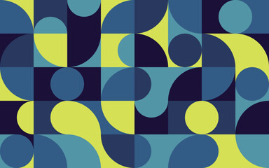 geometric abstract seamless pattern with colorful rounded tiles endless ornament texture. modern vec