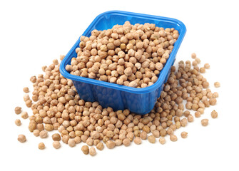 Poster - Chickpeas in a pile isolated on a white background