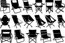 Camping Chair SVG, Chair Silhouette, Chair Svg, Beach Chair Svg, Camping Chair Icons Svg, Lawn Chair Svg, Folding Chair Svg, Lake Chair Svg, Camping Chair Bundle