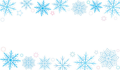 Wall Mural -  beautiful winter background with blue snowflakes on a light background