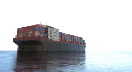 Wall Mural - Cargo ship or vessel with containers in ocean