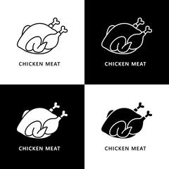 Wall Mural - Chicken Meat Logo. Food and Drink Illustration. Poultry Icon Symbol