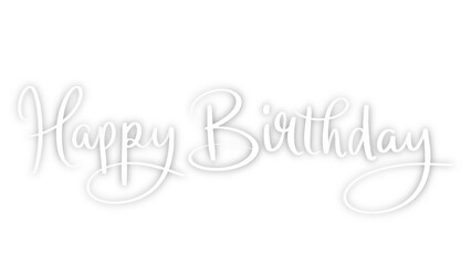 Wall Mural - HAPPY BIRTHDAY! white brush lettering banner with drop shadow on transparent background