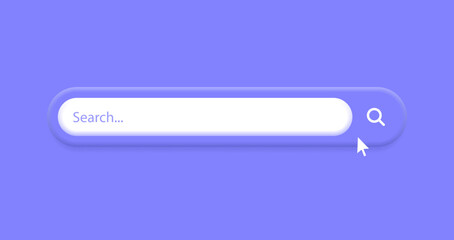Aufkleber - Search bar template frame with magnifier icon website interface background , 3d search boxes button template for web page internet browser . 3d vector illustration