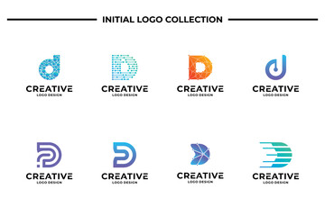 Set of creative letter D logo design template. Business logotype, Brand symbol and Icon abstract.