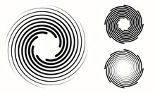 Set Of Spirals With Lines As Dynamic Abstract Vector Background Or Logo Or Icon.