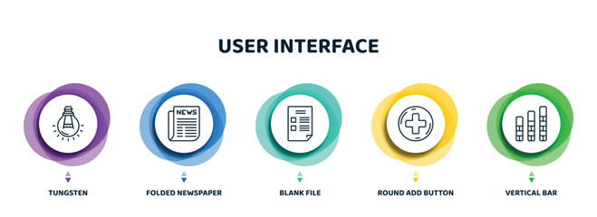 Wall Mural - editable thin line icons with infographic template. infographic for user interface concept. included