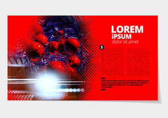 Canvas Print - Elegant layout for business presentation with technology and science background, vector illustartion