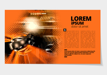 Canvas Print - Elegant layout for business presentation with technology and science background, vector illustartion