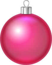3D Realistic Chiristmas Ornament Decoration Pink Bauble Ball