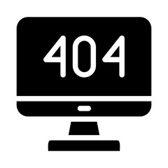 error 404 glyph icon