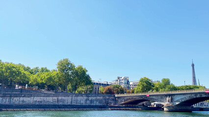 Wall Mural - Bridge Pont des Invalides and Alexandre III in Paris over Eiffel