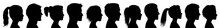 Group Young People. Profile Silhouette Faces Boys And Girls Set, Man And Woman – Stock Vector