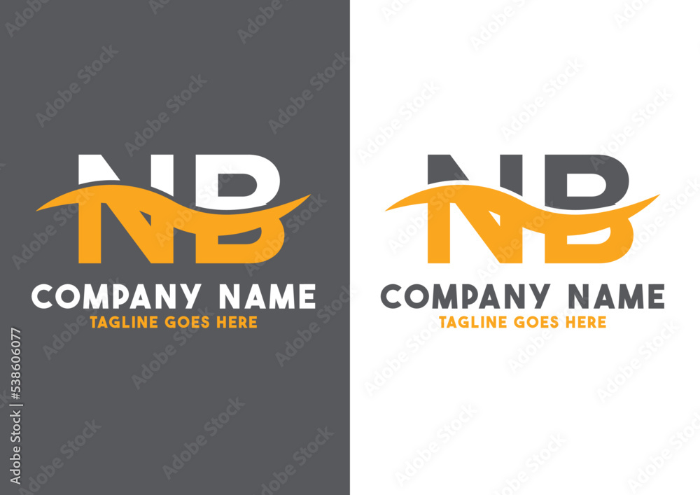 Letter NB logo design vector template, NB logo Stock Vector | Adobe Stock
