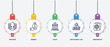 © VectorStockDesign - infographic element template with law and justice outline icons such as prisoner, bribery, court, employment law, immigration vector.